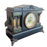 P - Antique E. Ingraham Mantle Clock with Ornate Columns