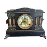 P - Antique E. Ingraham Mantle Clock with Ornate Columns