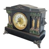 P - Antique E. Ingraham Mantle Clock with Ornate Columns