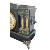 P - Antique E. Ingraham Mantle Clock with Ornate Columns