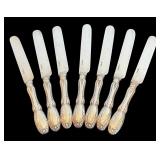 P - Set of 7 Vintage Silver Plated Spreaders with Ornate Handles