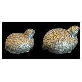 P - Collection of 2 Silver Plated Platters with Leaf and Bird Salt and Pepper Shakers