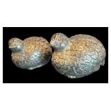P - Collection of 2 Silver Plated Platters with Leaf and Bird Salt and Pepper Shakers