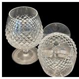 DR - Pair of Waterford Crystal Alana Pattern Brandy Glasses