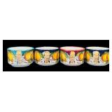 LR - Set of 4 Large Hand Painted Mugs, 4 Coffee Mugs, and 2 Saucers Made in Italy