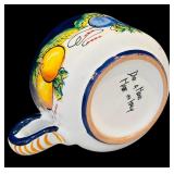 LR - Set of 4 Large Hand Painted Mugs, 4 Coffee Mugs, and 2 Saucers Made in Italy