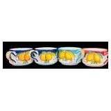 LR - Set of 4 Large Hand Painted Mugs, 4 Coffee Mugs, and 2 Saucers Made in Italy