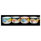 LR - Set of 4 Large Hand Painted Mugs, 4 Coffee Mugs, and 2 Saucers Made in Italy