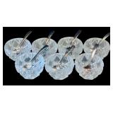 DR - Set of 7 Vintage Restoration Hardware Crystal Salt Cellars with Spoons