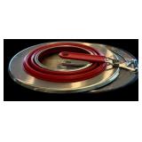DR - Kitchenware Collection with Woven Basket, The Rock Griddle, V-Slicer, Red Pan Lids, and OXO Pitcher
