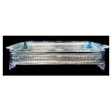 DR - Set of 2 Vintage Pyrex Glass Baking Dishes with Ornate Silver-Tone Holders