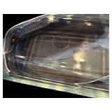 DR - Set of 2 Vintage Pyrex Glass Baking Dishes with Ornate Silver-Tone Holders