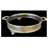 DR - Set of 2 Vintage Pyrex Glass Baking Dishes with Ornate Silver-Tone Holders