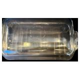 DR - Set of 2 Vintage Pyrex Glass Baking Dishes with Ornate Silver-Tone Holders