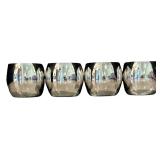 DR - Set of 4 Silver Stemless Cups by Towle with 12 1/4 Inch Towle Tray