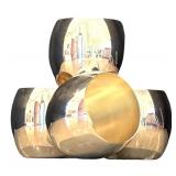 DR - Set of 4 Silver Stemless Cups by Towle with 12 1/4 Inch Towle Tray
