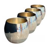 DR - Set of 4 Silver Stemless Cups by Towle with 12 1/4 Inch Towle Tray