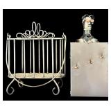 DR - Set of 2 Metal Wine Holders Including Piano Man Figurine and 2-Bottle Caddy