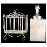 DR - Set of 2 Metal Wine Holders Including Piano Man Figurine and 2-Bottle Caddy