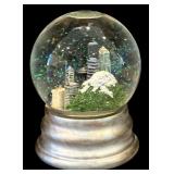 LR - Set of 4 Snow Globes with City Skylines and Music Box