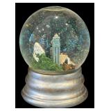LR - Set of 4 Snow Globes with City Skylines and Music Box