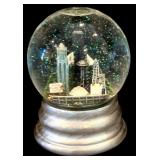 LR - Set of 4 Snow Globes with City Skylines and Music Box