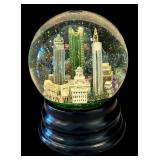 LR - Set of 4 Snow Globes with City Skylines and Music Box