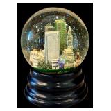 LR - Set of 4 Snow Globes with City Skylines and Music Box