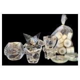 DR - Collection of Vintage Glass Votive Candle Holders and Candles, Assorted Designs