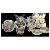 DR - Collection of Vintage Glass Votive Candle Holders and Candles, Assorted Designs