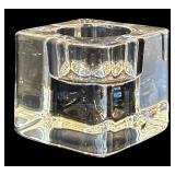 DR - Orrefors Sweden Brandy Glass Pair and Glass Votive Candle Holder