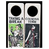 DR - Decorative Lot with Door Hangers, Napkins, Holders, and Spreader Knives