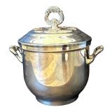 DR - Vintage Oneida Silverplate Ice Bucket with Ornate Lid, 10 Inch Tall