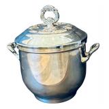 DR - Vintage Oneida Silverplate Ice Bucket with Ornate Lid, 10 Inch Tall