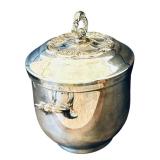 DR - Vintage Oneida Silverplate Ice Bucket with Ornate Lid, 10 Inch Tall