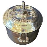DR - Vintage Oneida Silverplate Ice Bucket with Ornate Lid, 10 Inch Tall
