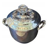 DR - Vintage Oneida Silverplate Ice Bucket with Ornate Lid, 10 Inch Tall