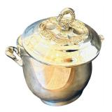 DR - Vintage Oneida Silverplate Ice Bucket with Ornate Lid, 10 Inch Tall