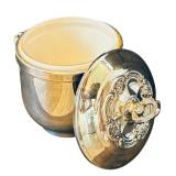 DR - Vintage Oneida Silverplate Ice Bucket with Ornate Lid, 10 Inch Tall