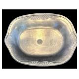 DR - Set of 3 Vintage Silver Tone Platters with Ornate Designs and Dipping Dish