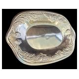 DR - Set of 3 Vintage Silver Tone Platters with Ornate Designs and Dipping Dish