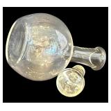 DR - Set of 3 Clear Glass Decanters and Simon Pearce Vase, Includes Large 15.25 Inch Decanter