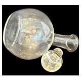 DR - Set of 3 Clear Glass Decanters and Simon Pearce Vase, Includes Large 15.25 Inch Decanter