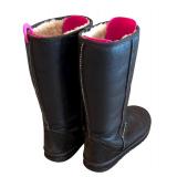 LR - Sheepskin Lined Black Boots Women