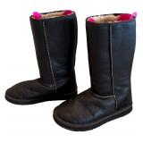LR - Sheepskin Lined Black Boots Women