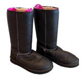 LR - Sheepskin Lined Black Boots Women