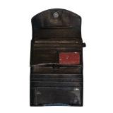 LR - Brighton Black Leather Wallet Handbag with Crossbody Strap