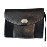 LR - Brighton Black Leather Wallet Handbag with Crossbody Strap