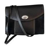 LR - Brighton Black Leather Wallet Handbag with Crossbody Strap