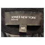 C - Jones New York Petite Black Coat Size 14P